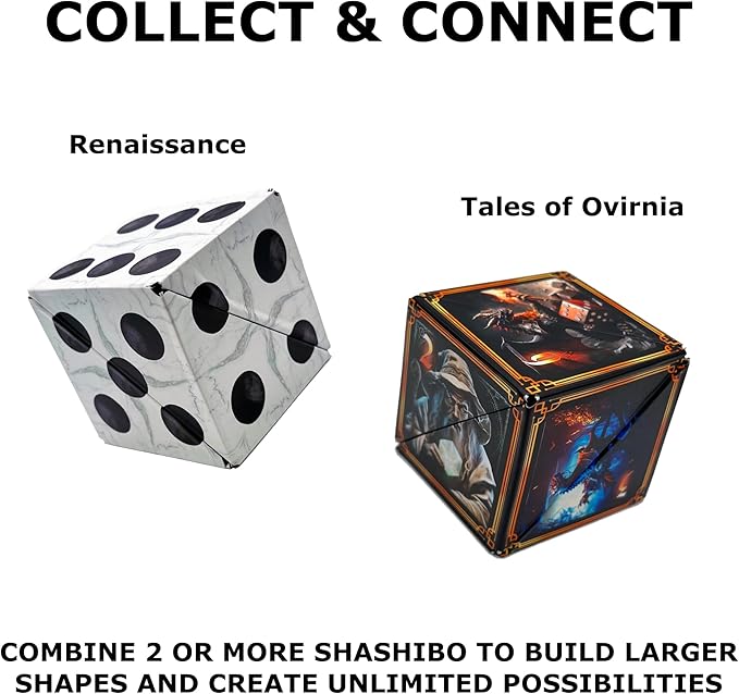 Shashibo Shape Shifting Box - Award-Winning STEM Fidget Toy with Ultra Strong Magnets - Puzzle Cube Transforms Into 100+ Shapes, Perfect Sensory Gift for Kids, Teens, and Adults (Renaissance)