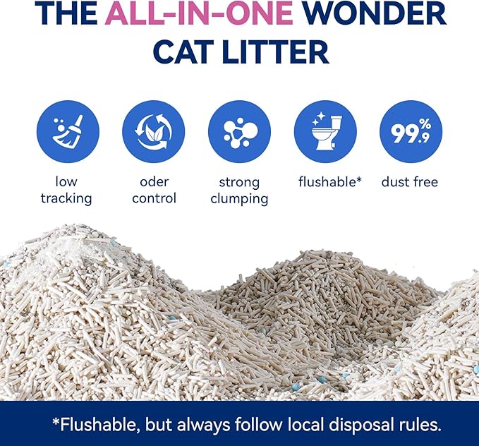 OPET Mixed Tofu Bentonite Multi-Cat Litter,Strong Fast Clumping Kitty Litter,99.9% Dust Free & Low Tracking,High Absorbent & Odor Control,Natural Pet Litter (18lb, Lavender)