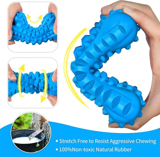 LEGEND SANDY Dog Toys for Aggressive Chewers Large Breed, Durable Dog Bones Squeaky Chew Toy, Nearly Indestructible Dog Toys for Large, Tough Natural Rubber Puppy Chew for Medium Teeth Cleaning