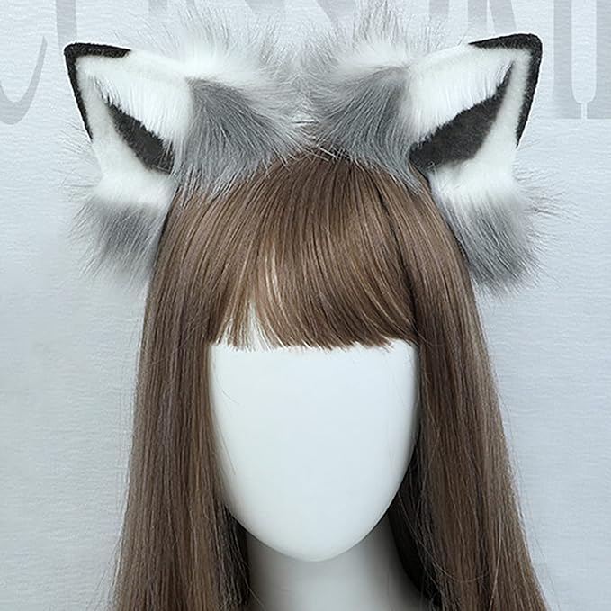 Faylay Women Dog Ear Headband Furry Animal Ear Hair Accessories