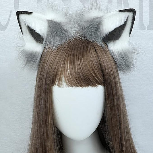 Faylay Women Dog Ear Headband Furry Animal Ear Hair Accessories