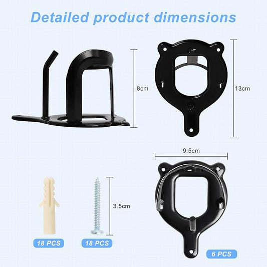 6 Counts Horse Bridle Rack, Bridle Bracket Bridle Hooks with Tubes and Screw, Horse Tack Storage Halter Hanger Metal Bridle Holder for Tack Room,Horse Blanket Rack,Bridle Holder Wall Mount