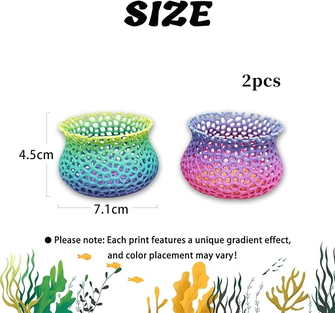 HOZOE Aquarium Submerged Plant Pot, Underwater Plant Anchor, Fish Tank Aquatic Plante, Aquarium Landscaping Decoration, Decorative Accessories - 2-Piece Set (Color)