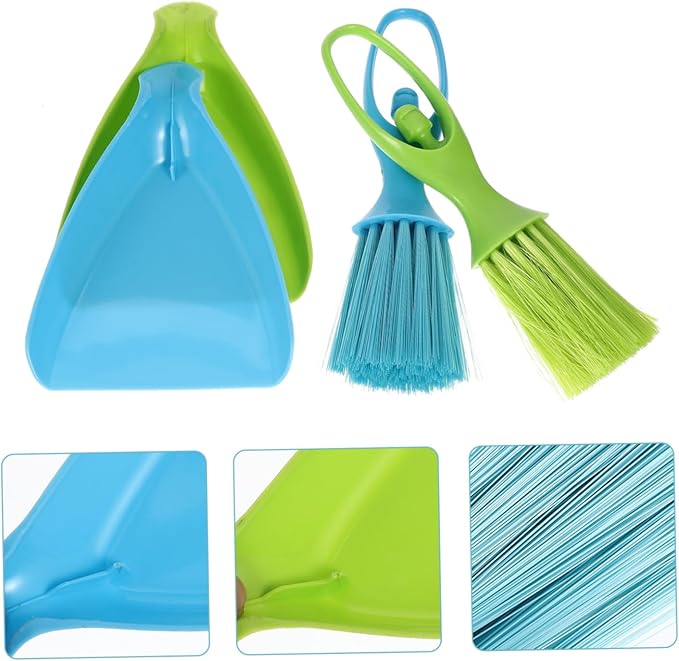 NOLITOY 2sets Mini Broom Dustpan Hamster Cage Cleaning Tool Pet Care Gadget Easy Storage for Cats Rabbits Hamsters Random Color
