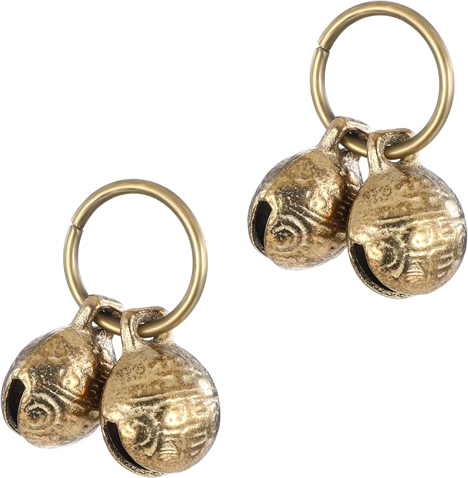 Styquenzer Copper Bell for Dog Collar, 4 PCS Brass Dog Bells Extra Loud Collar Bell for Pet Tracking Anti Lost Training Pets Pendant Accessories Anti Theft Bells for Little Dogs & Cats