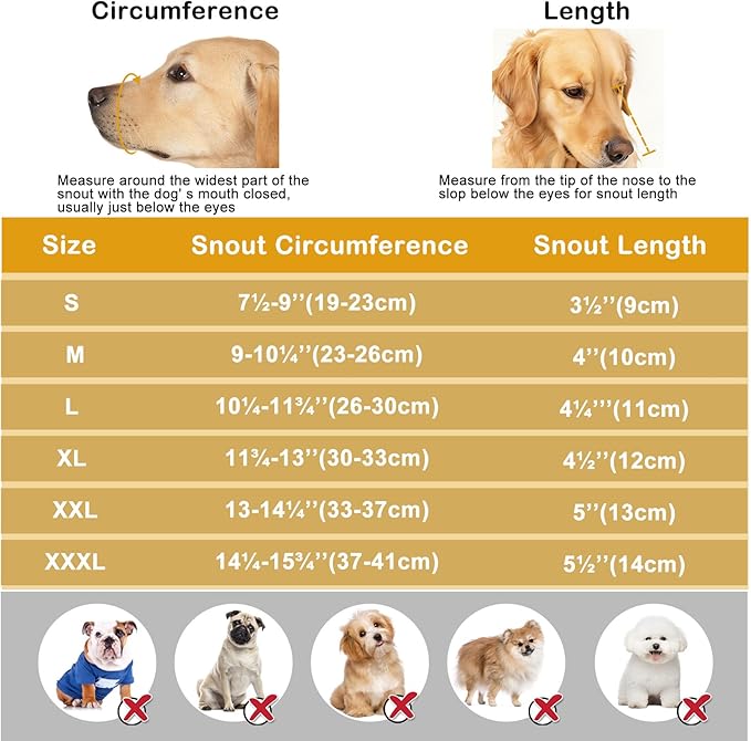 Dog Muzzle, Soft Breathable Dog Muzzles Suitable Dogs, Adjustable Basket Muzzles Prevents Chewing and Biting for Grooming Trimming Training