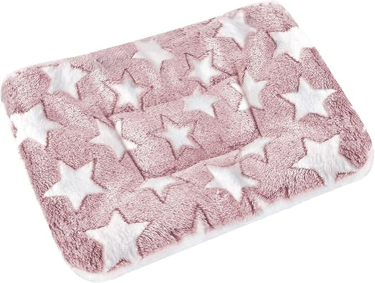 Small Animal Bed Mat, Soft & Warm, Suitable for Guinea Pig, Hamster, Rabbit, Rat and Bearded Dragon (XX-Large(19.7''x15.7''), Star Red)