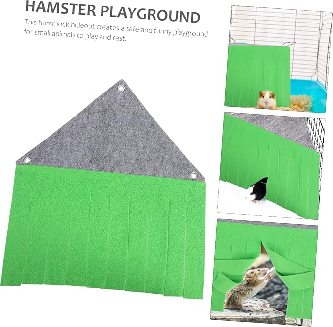 YARNOW Small Animal Hideaway Tent for Hamsters Rats and Guinea Pigs Cozy Corner Hammock Hideout Toy Fun Exercise Space for Small Pets Easy to Install Green Design