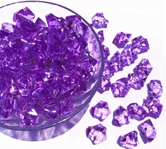 Ivie Colorful Crystal Stone Acrylic Glass Transparent Stone for Fish Tank,Aquarium,Terrariums,Vase,Plants,Garden Decoration (200grams) (purple)