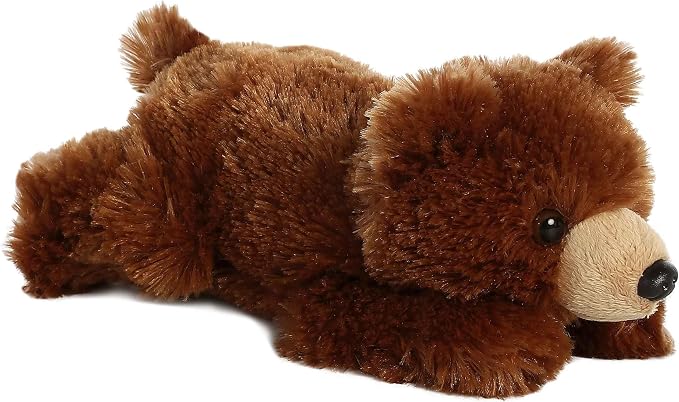 Aurora® Adorable Mini Flopsie™ Grizzly Bear Stuffed Animal - Mini Companions Ready for Playful Adventures - for Kids All Ages, Toddlers, Adults, and Families - Brown 9 Inches