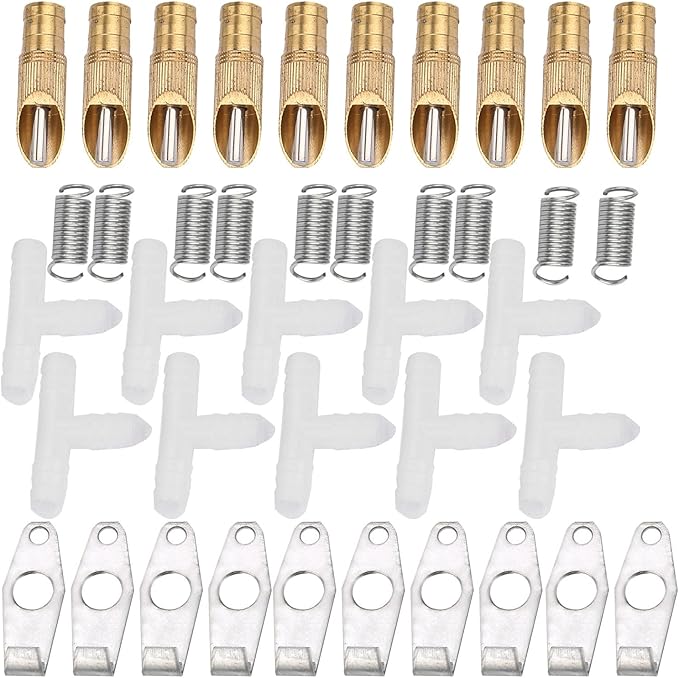 Yinhing 10pcs Set Stainless Steel Automatic Nipple Waterer for Ferrets Quality Pet Waterer Easy Installation (Duck Bill White)