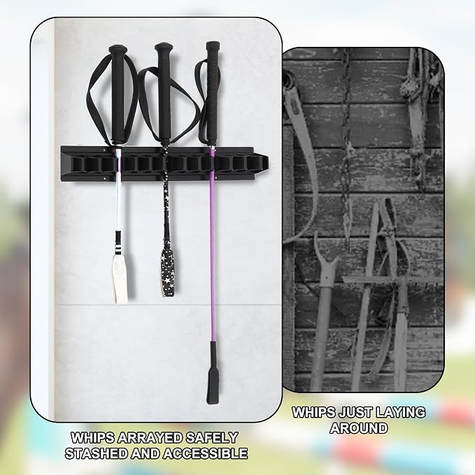 Horse Whip Crop Holder Rack Wall Mounted Bracket Hanger Horse Trailer Accessories for Tack Room (Pink)
