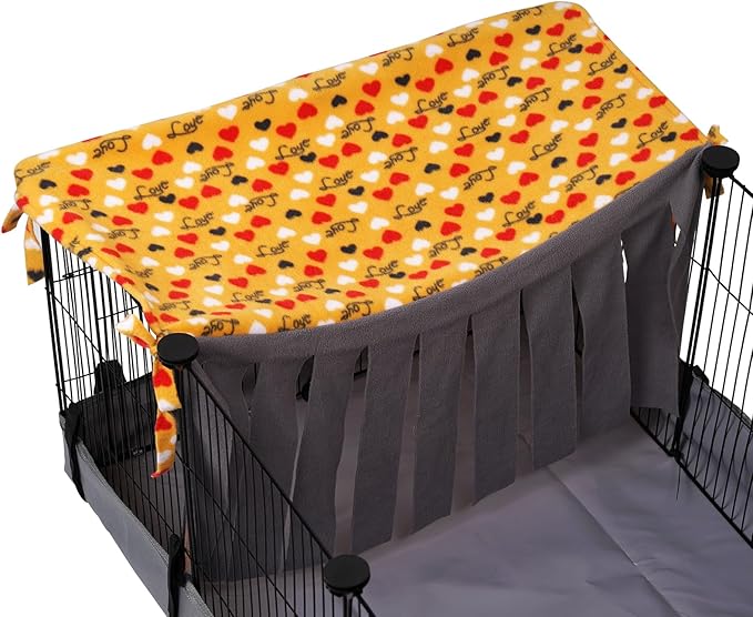 NAPLORD Guinea Pig Hideout, Guinea Pig Fleece Forest,1x2 C&C Fleece Forest for Guinea Pigs, Hedgehog, Bunny,Small Pets