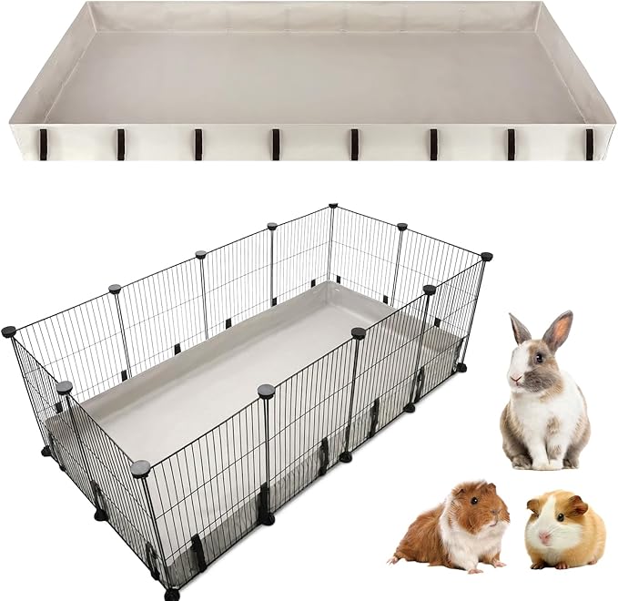 Guinea Pig Cage Liner for 48" x 24" Habitat, 600D Oxford Bottom Tarp with 4" Raised Sides, Washable Cage Base for Guinea Pigs, Rabbits and Small Animals