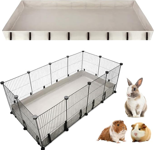 Guinea Pig Cage Liner for 2x3 Grid C&C Cage, 42" x 28" 600D Oxford Bottom Tarp with 4" Raised Sides, Washable Cage Base for Guinea Pigs, Rabbits and Small Animals