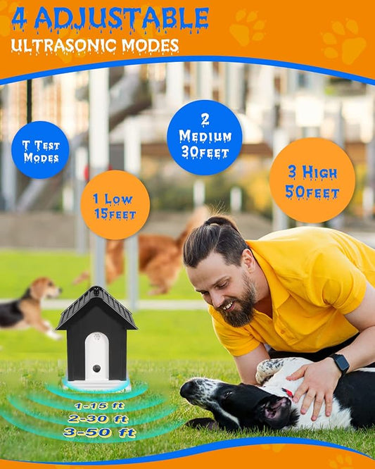 Anti Bark Device for Dogs, 3-Speed Adjustable, Suitable for Most Dogs from 6 Months to 8 Years Old, Waterproof and Durable for Outdoor Use