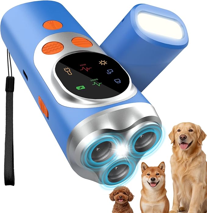 dessports Anti Barking Device for Dogs - 2026 LED Screen 3X Ultrasonic Dog Bark Deterrent Device for Own & Neighbors' Dog, 50 FT Range Rechargeable Barking Silencer Indoor Outdoor Training