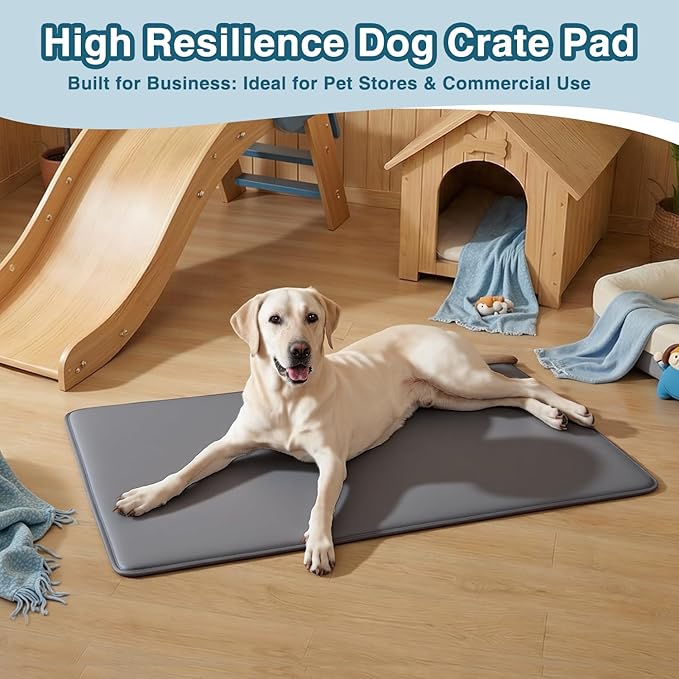 Dog Crate Pad Mat, Waterproof Kennel Cage Mat, Outdoor Pet Bed for Small Medium Dogs, Outdoor Pet Bed with High Resilience Foam,Wipe Clean & Easy Rinse, Anti Slip 30 inch Graphite Grey