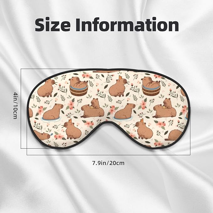 Capybaras Sleep Mask Breathable Soft Eye Mask for Sleep for Women Men Lightweight Eye Cover for Travel, Night Work, Nap, Office