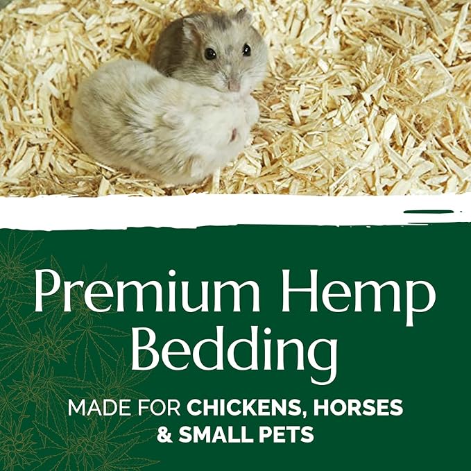 Aubiose French Hemp Bedding 44lb — Chicken Coop & Horse Stall Bedding | Ultra Low Dust, Odor Control, Deep Litter Ready | Premium Hemp Shavings for Chickens, Horses, Rabbits & Small Animals