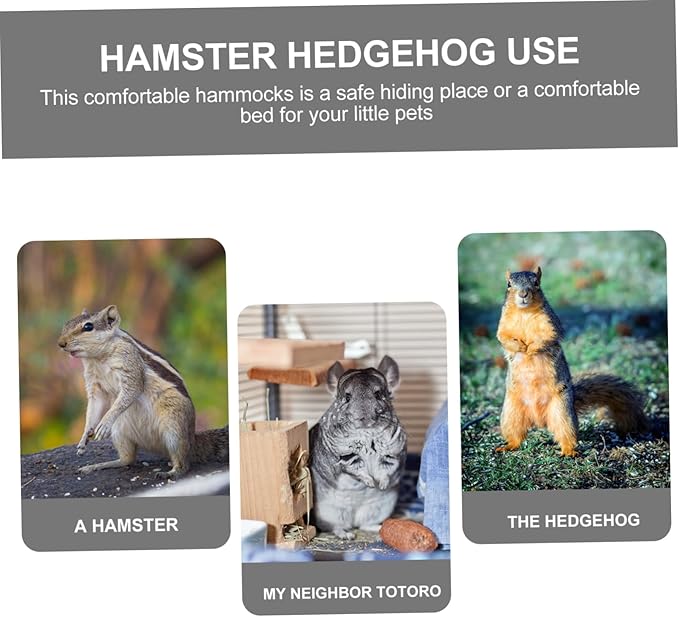 Milisten Small Animals Hanging Hammock Warm Winter Plush Bed for Ferrets Guinea Pigs Hamsters Rats Cozy Tunnel Hideout Cage Accessory for Small Pets