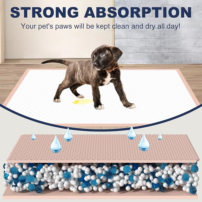 Puppy Pads Extra Large 30"×36" - 25 Count, XL Pee Pads for Dogs, Unscented Pink Dog Pads, Super Absorbent & Leak-Proof Potty Pads for Doggies