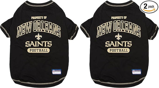 Pets First Shirt for Dogs & Cats - NFL NEW Orleans Saints Dog T-Shirt, X-Large. - Cutest Pet Tee Shirt for the Real Sporty pup (Pack of 2)