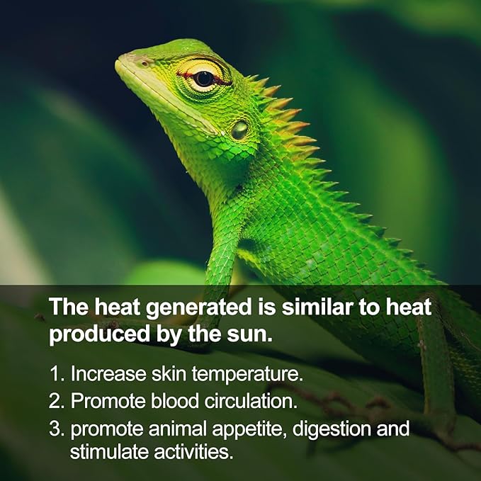 REPTI ZOO Reptile Basking Heat Lamp Bulb, 80W Splashproof Energy Saving Deep Heater Non-Luminous Carbon Infrared Heat Bulb for Reptile Amphibians