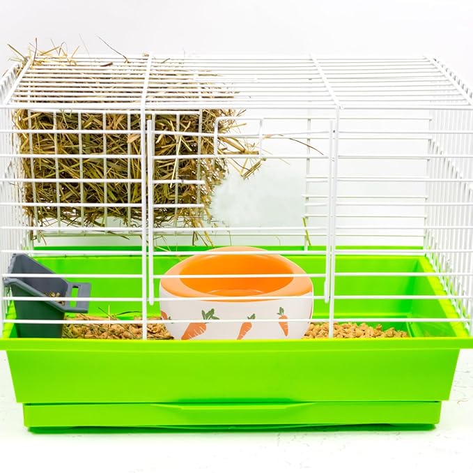 POPETPOP Ceramic Hamster Food Bowl 4.33In Non-Tip Small Animal Feeding Dish for Hamsters Rats Guinea Pigs and Chinchillas with Carrot Design for Daily Feeding and Water