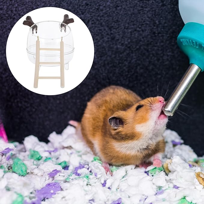 Toyvian Multi-use Hamster Bathroom Toilet Sand Bath Decor Cage Accessory Hideout Ladder Cleaning Easy Pet Care Kit