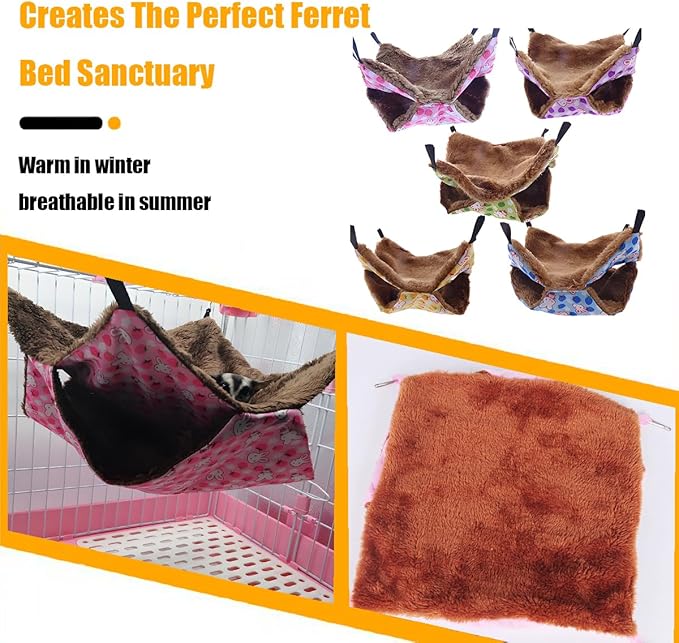 Ferret Rat Hammock Hamster for Cage - Large Soft Guinea Pig Hideout Bed, Chinchilla Hammock, for Small Animals,GuineaPig,Ferret,Kitten,Squirrel,Chinchilla,Rat,Parrot (Hammock-Green)