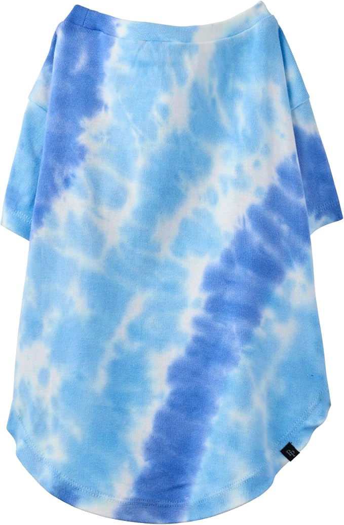 Pet Passion Toby II - The Perfect Tee, 3 Pack Short Sleeve Pet T-Shirt 100% Organic Cotton Tees Clothes for Small, Medium, Large Dogs, Blue Tie Dye, XX-Large (70-110 lbs)