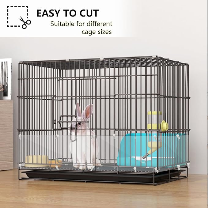 18PCS Pet Cage Guard, Rabbit Urine Guard, 13.8" x 5.9" Pet Cage Edge Liner with 180PCS Ties for Rabbit, Guinea Pig, Hamster, Chinchilla, Hedgehog, Ferret, Bunny