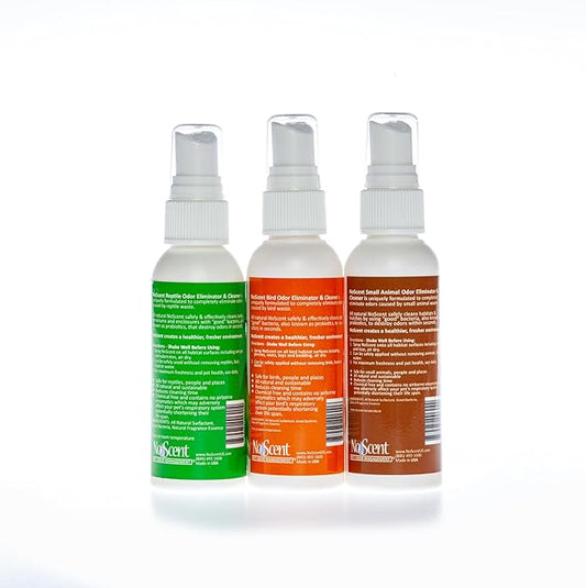 No Scent – Reptile, Bird, and Small Animal Odor Eliminator – Safe for Pets and All Surfaces – Multi-Pack, 2oz (Pack of 3)