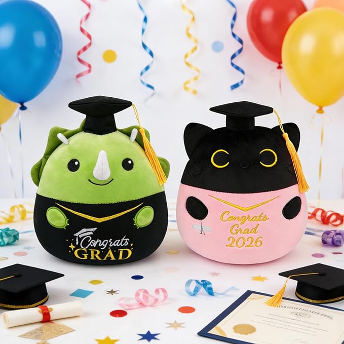 Graduation Dinosaur Stuffed Animal, 8 Inch Graduation Plush with Diploma Tassel Hat, Kindergarten Graduation Gifts for Kids Boys Girls, Elementary School Preschool Graduation Gift 2026
