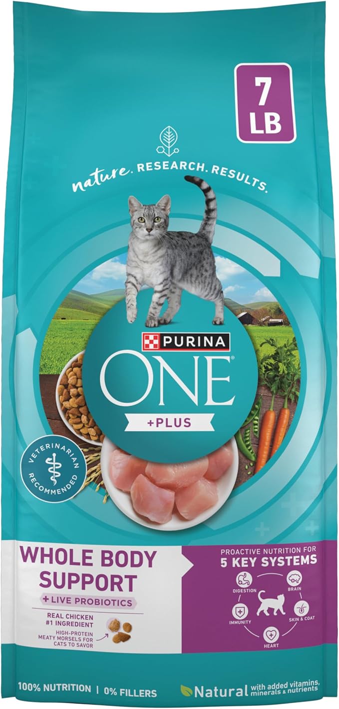 Purina ONE Plus Whole Body Support with Chicken Dry Cat Food - 7 b. Bag
