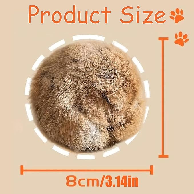 Rabbit Fur Pom-Pom Cat Toys, Soft and Fluffy Catnip-Filled Toy Balls, Perfect for Indoor Cats to Chase and Have Fun, Stimulating Their Hunting Instincts and Enhancing Bonding(3pcs)
