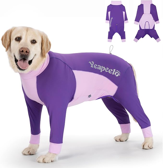 Dog Sun Protection Cooling Suit UPF 50+, Quick-Dry Breathable Jumpsuit for Large & Medium Dogs, Outdoor Dirt-Resistant Shedding Control Pet Apparel (Berry Purple, 5X-Large)
