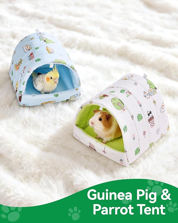 2 PCS Guinea Pig Hideout Guinea Pig House Guinea Pig Bed, Washable Hamster House Small Animal Cage Accessories for Mouse Chinchillas Hamsters Hedgehogs Ferrets Bearded Dragons and Rats