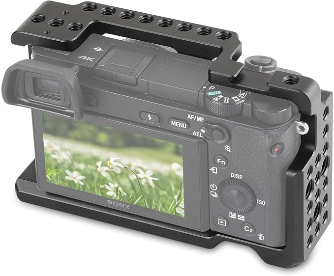 SmallRig Camera Cage only for Sony A6000 A6300 ILCE-6000 ILCE-6300 NEX7, A6000 Cage with 1/4" 3/8" Mounting Points and Built-in Cold Shoe - 1661