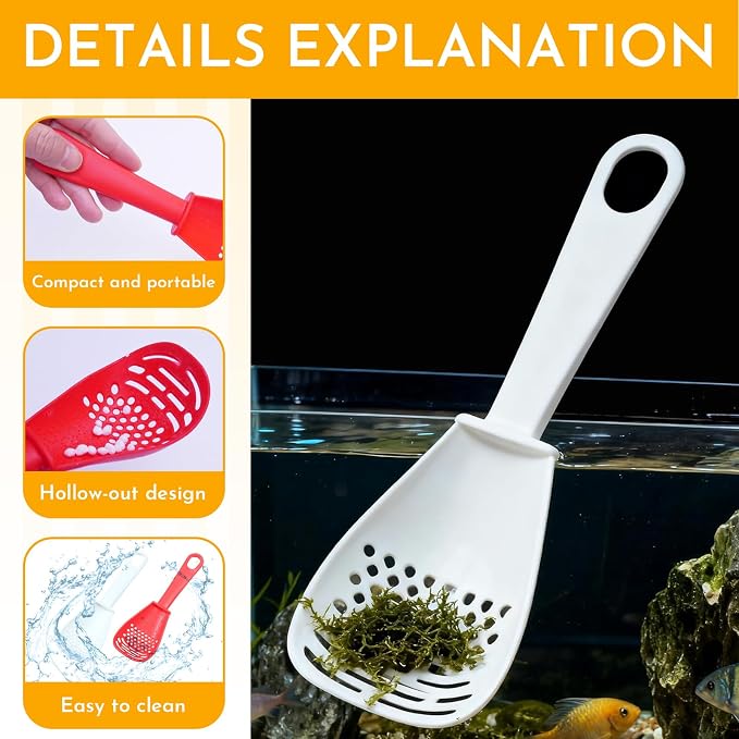 Hamster Sand Bath Scoop for Small Pet, 2Pcs, Red+White | Dust-Free, Odor Control Small Pet Care