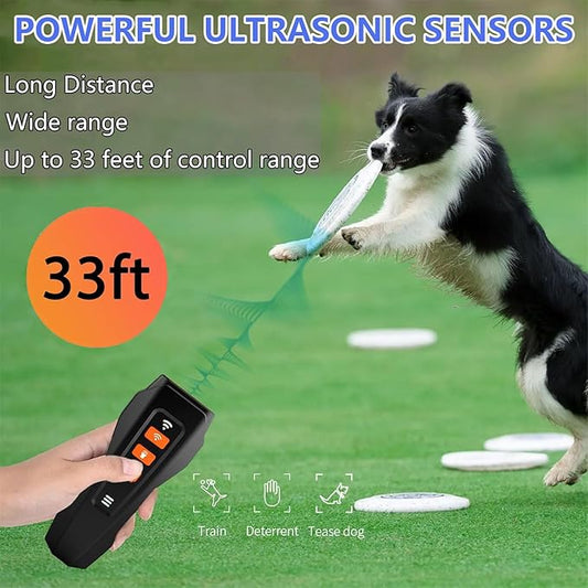 Dog Bark Deterrent Devices Portable Rechargeable Anti-Barking Device 3-Mode Ultrasonic Bark Deterrent for Indoor/Outdoor Use Corrects Your Own or Neighbor's Dog's Undesirable Behavior