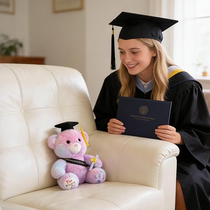 Graduation Teddy Bear 2026, 9 Inch Graduation Stuffed Animal with Diploma Tassel Graduation Hat & Oh, The Places You’ll Go, Class of 2026 Graduation Gifts for Kids, Kindergarten, High School