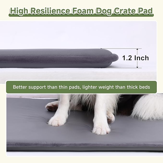 Small Dog Crate Pad, Double-Sided Waterproof Pet Mat Crate Bed, Outdoor Kennel Beds Dog Sleeping for Small Pets, Waterproof, Wipeable, Anti-Slip, Kennel Pad 23 x 17 Inch, Dark Gray