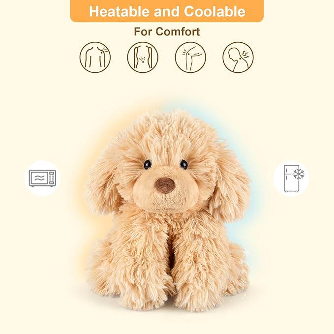 SuzziPals Warmable Golden Retriever Plush Toy Weighted Stuffed Animals, Microwavable Stuffed Animal Heating Pads for Period Cramps, Dog Stuffed Animal for Bedtime, Puppy Plushie Gifts for Kid Women