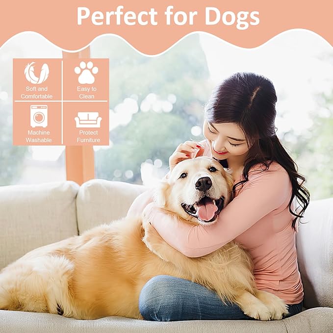 Dog Blankets for Medium Dogs, Cat, Premium Soft Dog Blankets for Small Dog Washable, Puppy Blanket Dogs Essentials for Puppies (1, White, 41" x 30")