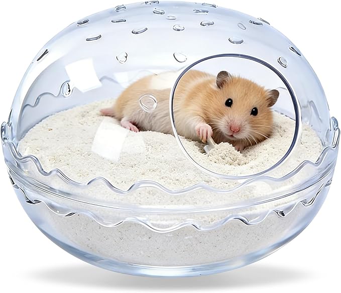 Hamsters Bathtub Box,Hamster Bathroom,dust Bath for Hamster,Hamster Sand Bath Container,Hamster Bath,Hamster Bathing Bowl,Transparent Toilet for for Hamster Cage Accessories (5.5x5.5x4 inch)