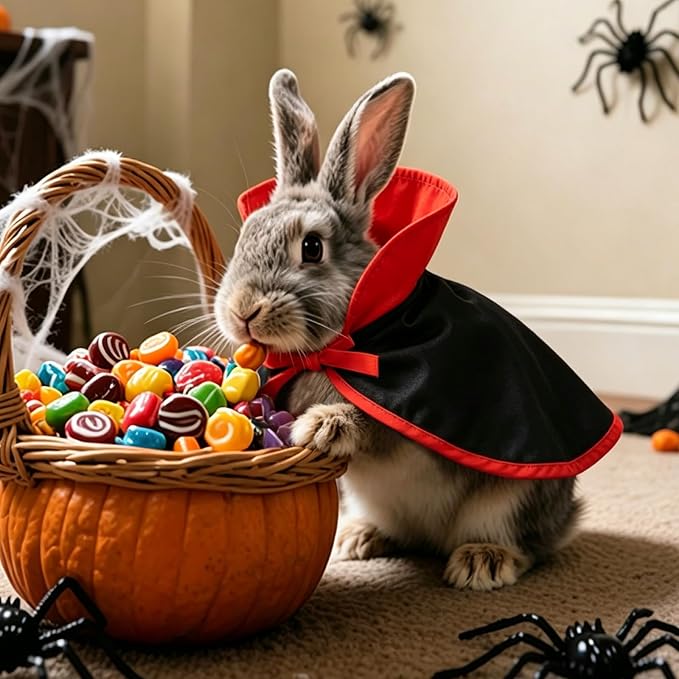 NAMSAN Cat Vampire Costume, Halloween Pet Dracula Cape for Cats Small Dogs Rabbits, Stand-Up Vampire Cloak Small Breed, Small Pets Halloween Cosplay Outfit Party Dress Up