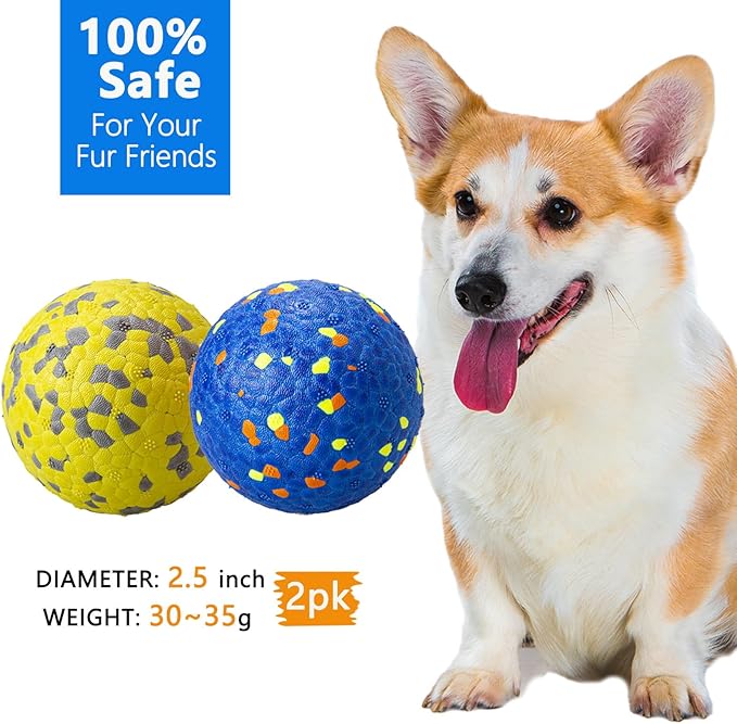Dog Ball Toys Dog Tennis Ball for Aggressive Chewers Indestructible Bouncy Lightweight Water Toy Fetch Ball for Large Medium and Small Dog
