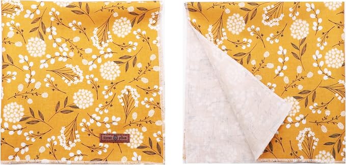 Lionet Paws Flower Dog Bandana,Fabric Yellow Dogs Kerchief for Small Medium Large Dogs,Dog Cotton Triangle Bibs Scarf for Girl Boy